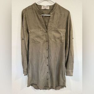 Anthropologie Cloth & Stone Green Tunic Dress Size Small VGUC